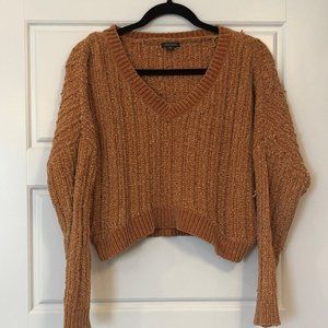 Wild Fable Mustard V-Neck Cropped Sweater
